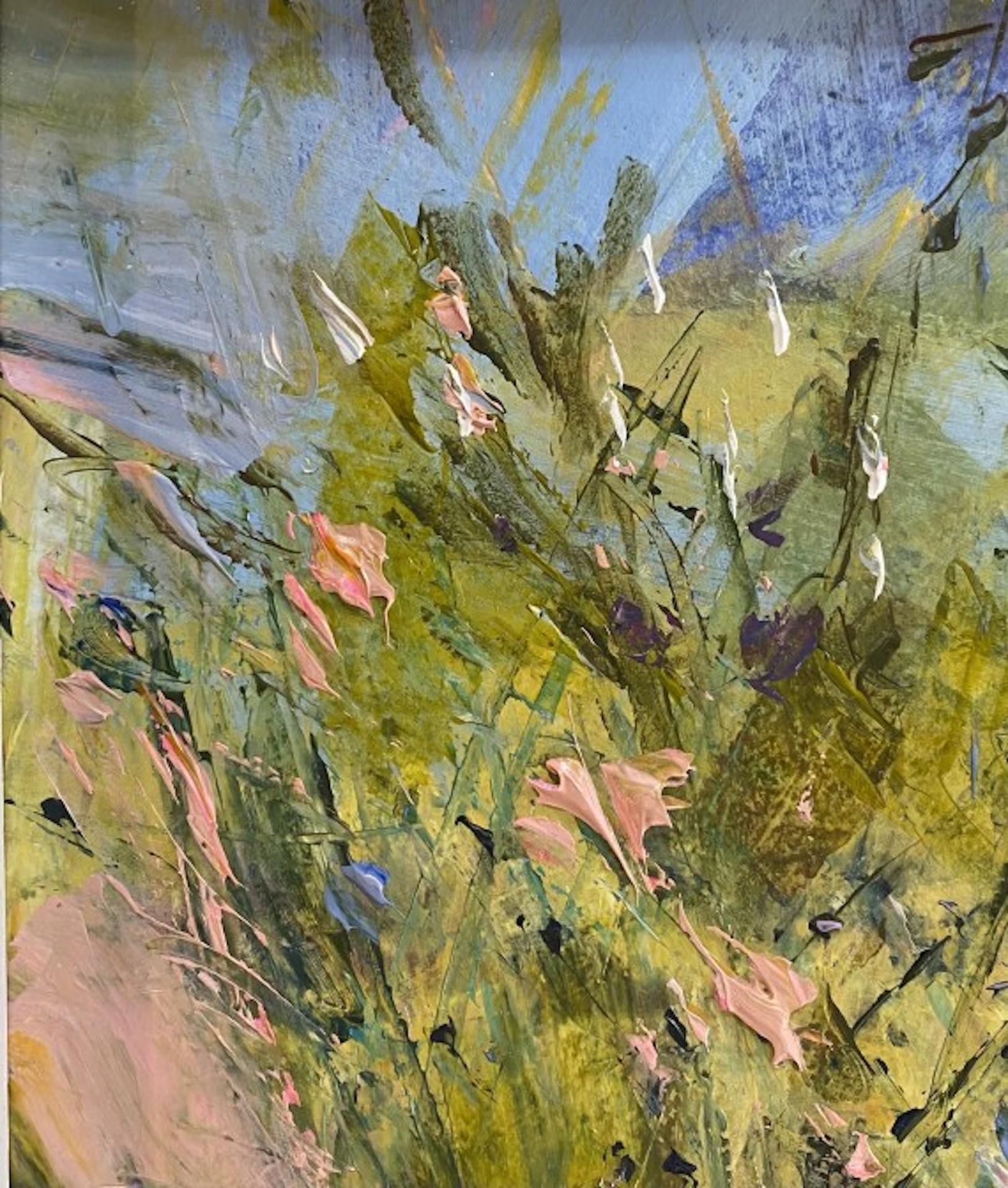 Natalie Bird, Spring Hedgerow, Original Abstract Expressionist Landscape Art For Sale 1