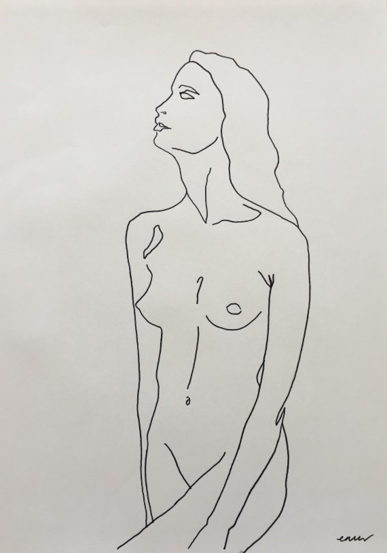 Ellen Williams, Nude 1, Original Nude Drawing, Affordable Art, Figurative Art