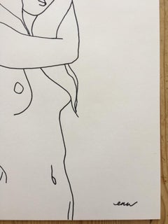 Ellen Williams, Nude 2, Original Minimalist Figurative Drawing, Contemporary Art