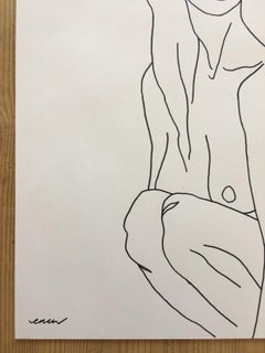 Ellen Williams, Nude III, Original Nude Line Drawing, Contemporary Art