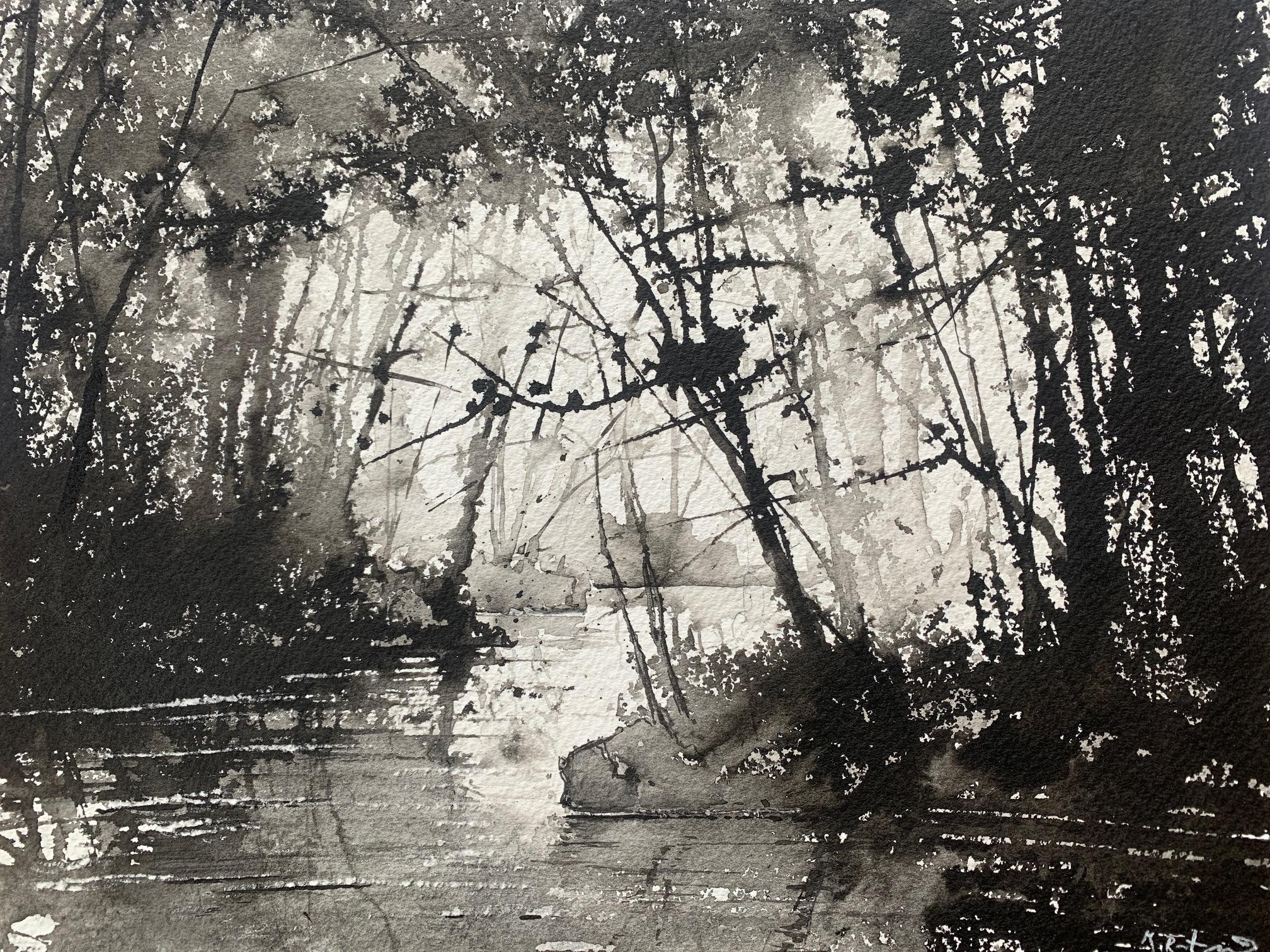James Bonstow  Landscape Art - Approaching River Dart III 