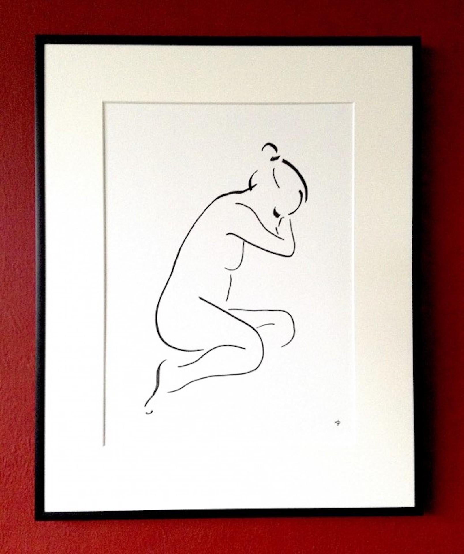 Series 7 No 2, David Jones, Original Nude Drawing, Black And White 