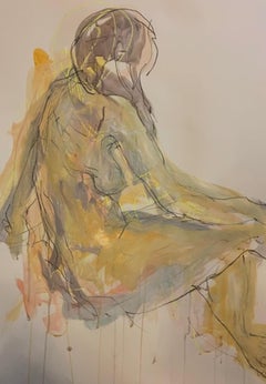 Sophie Seated 2, Judith Brenner, dessin d'origine de vie, nu, art figuratif