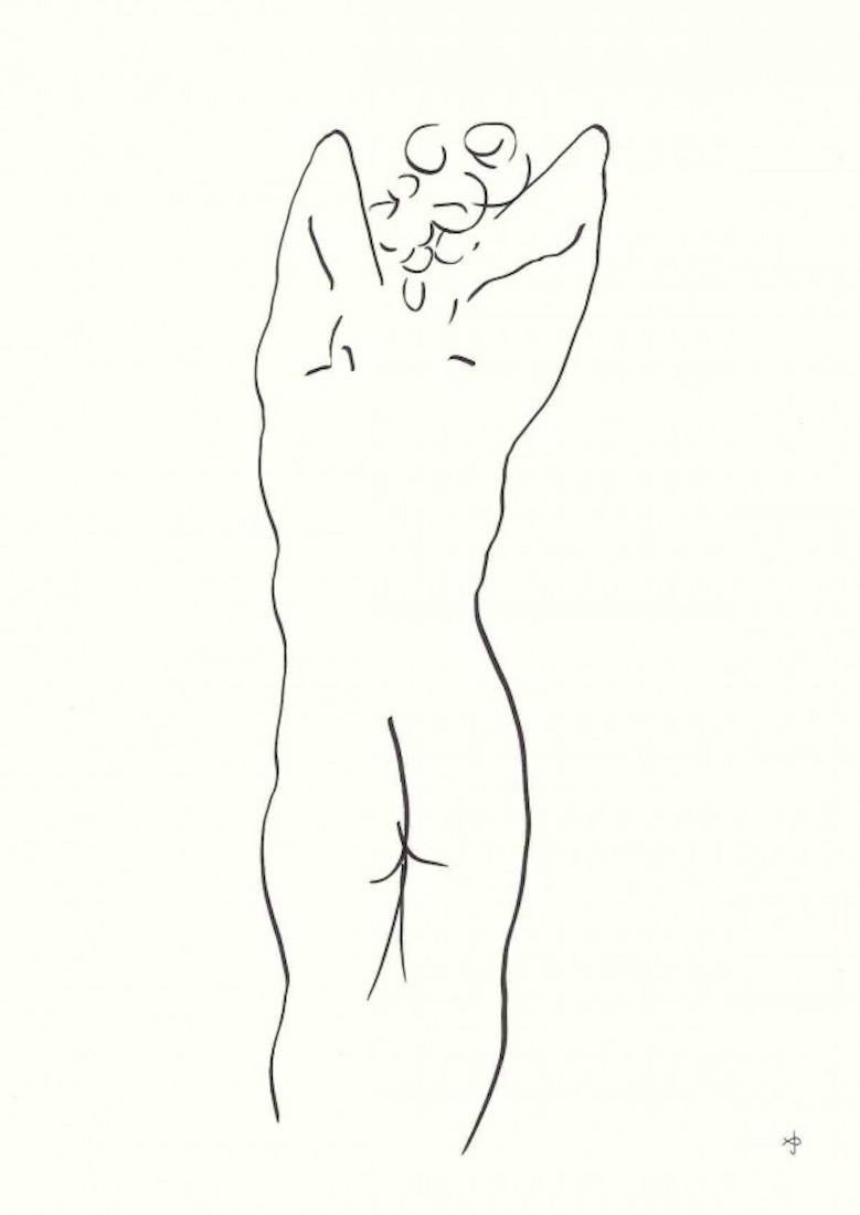 #2209F By David Jones, affordable, ink paper, nude, black and white - Art by David Jones, CH, CBE