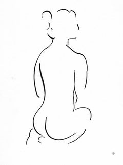 #2203D By David Jones, nude, black and white, affordable, ink paper