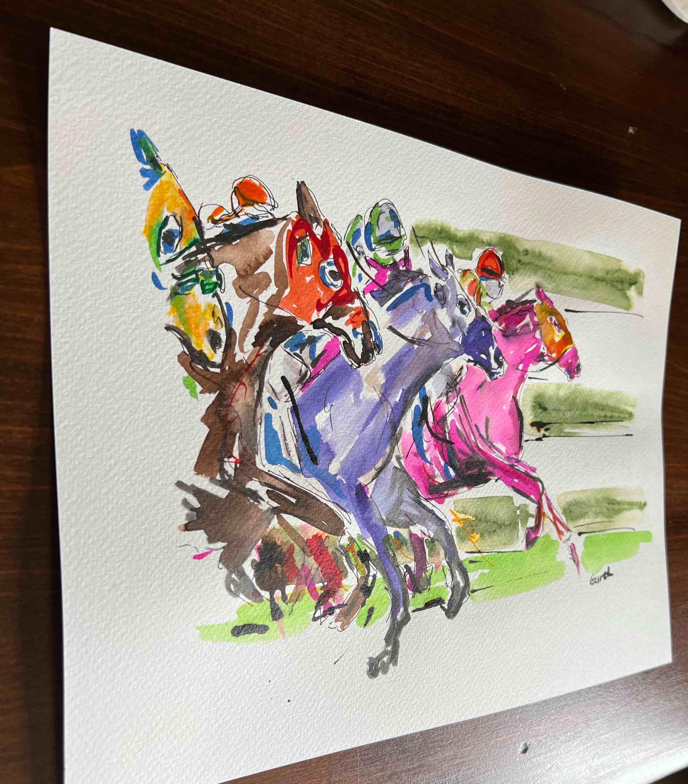 Al otro lado de la línea - Pintura de carreras de caballos - Garth Bayley [2022]
original

Pluma y tinta

Tamaño de la imagen: A:24 cm x An:32 cm

Tamaño completo de la obra sin enmarcar: A:24 cm x A:32 cm x P:.1cm

Se vende sin enmarcar

Tenga en