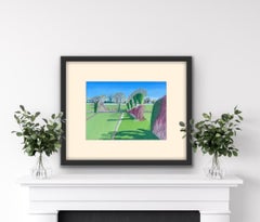 Deddington Hedges de Cornelia Fitzroy, dessin au pastel, paysage, nature