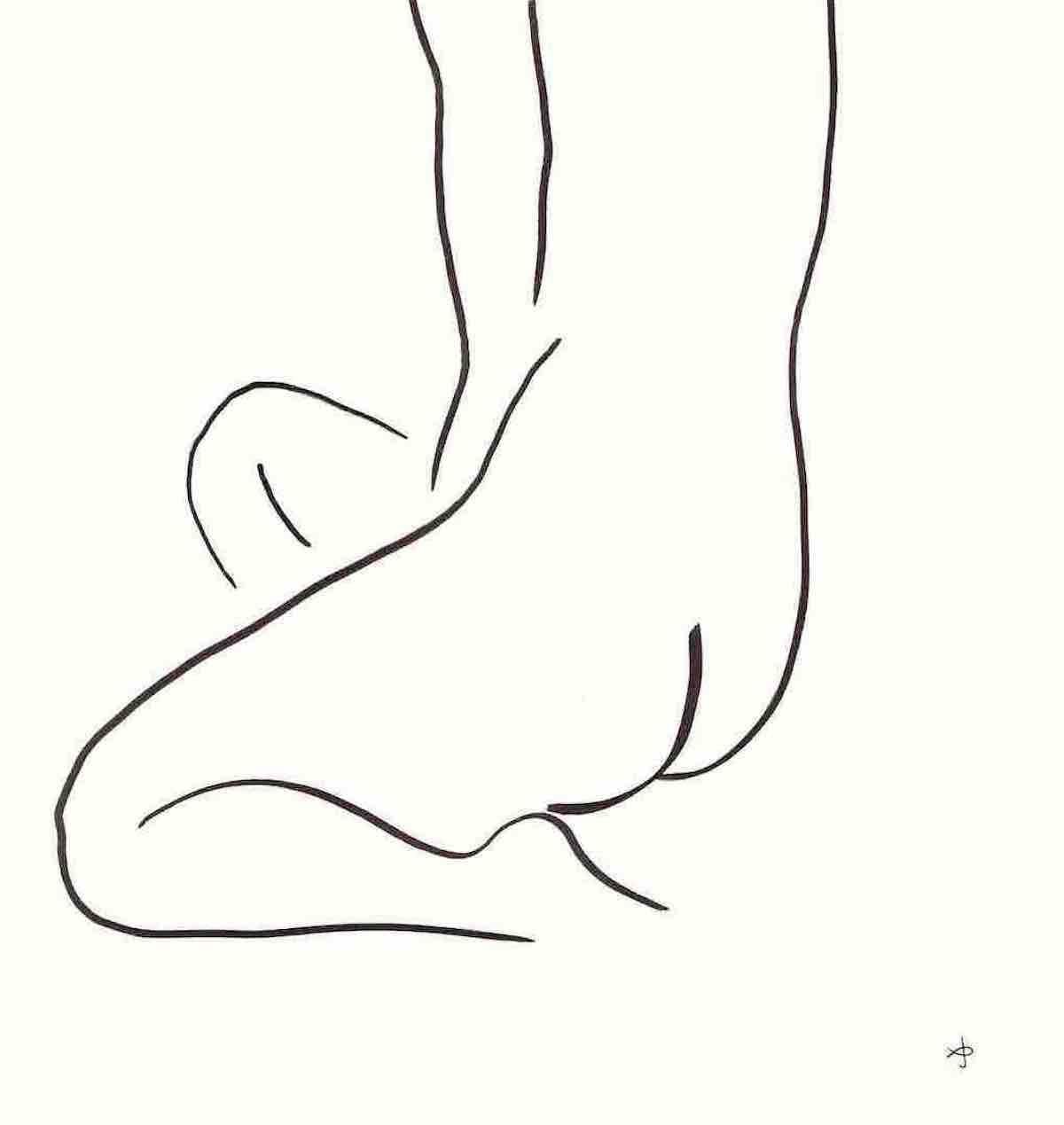 #2209H, David Jones, Dibujo original, Dibujo minimalista, Arte del desnudo, Figurativo en venta 1