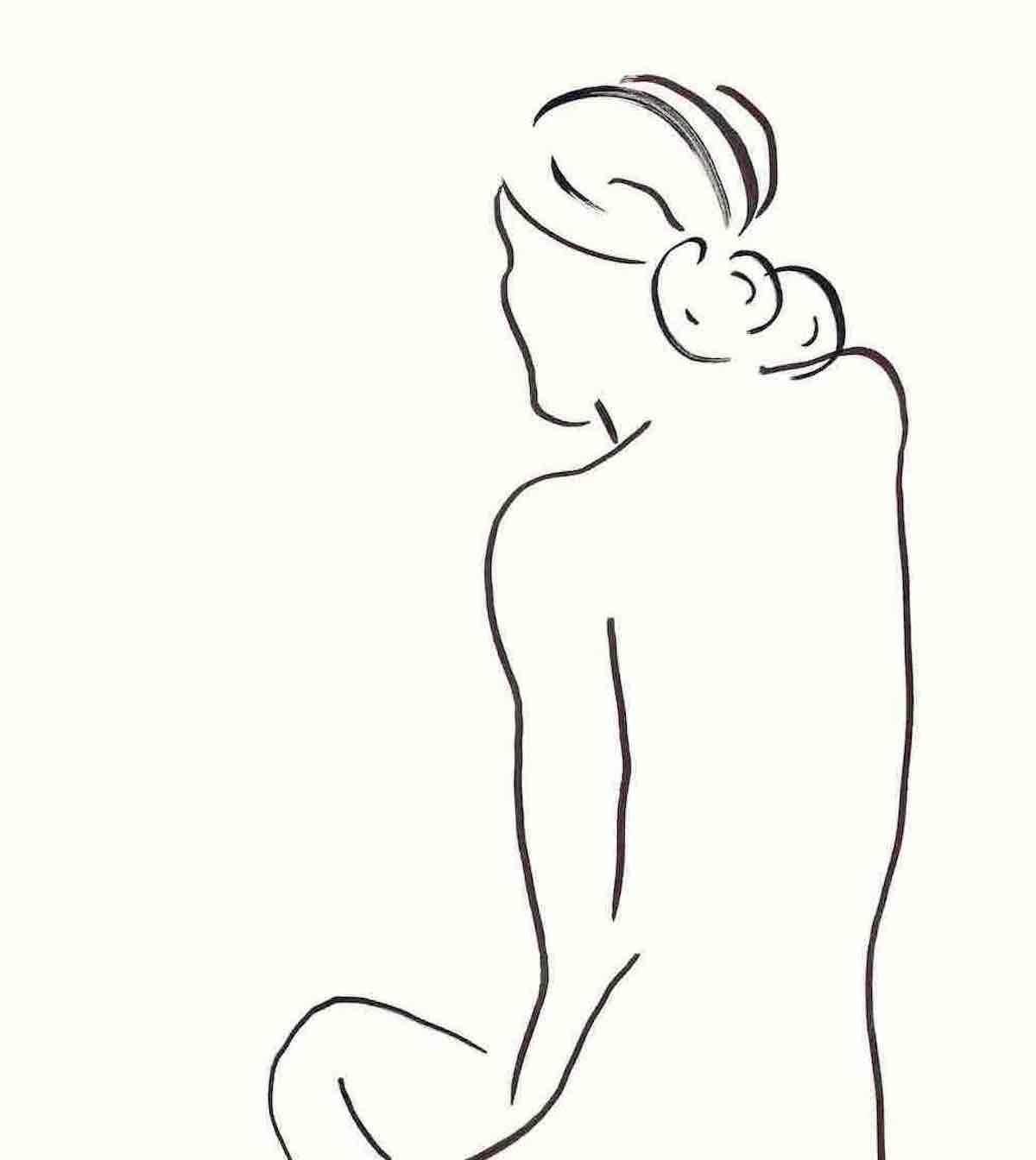 #2209H, David Jones, Original drawing, Minimalist Drawing, Nude art, Figurative  - Contemporary Art by David Jones, CH, CBE