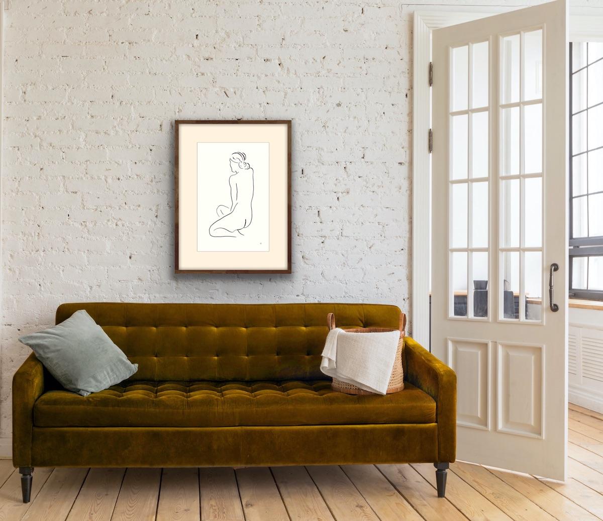 #2209H, David Jones, Dibujo original, Dibujo minimalista, Arte del desnudo, Figurativo en venta 4