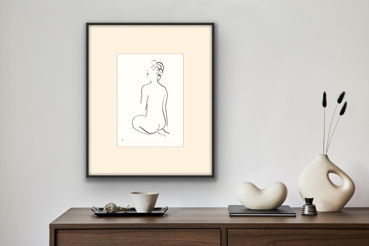 n° 2209E, David Jones, dessin minimaliste original, encre sur papier, dessin de nu en vente 1