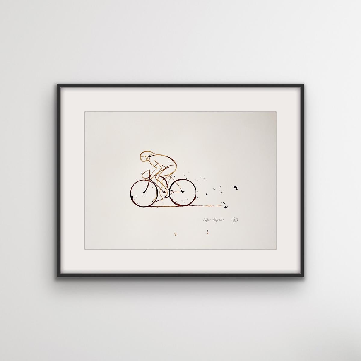 Couchtisch Espresso #12, Eliza Southwood, Originalzeichnung, Kaffeekunst, Radfahrerkunst (Zeitgenössisch), Art, von Eliza Southwood 