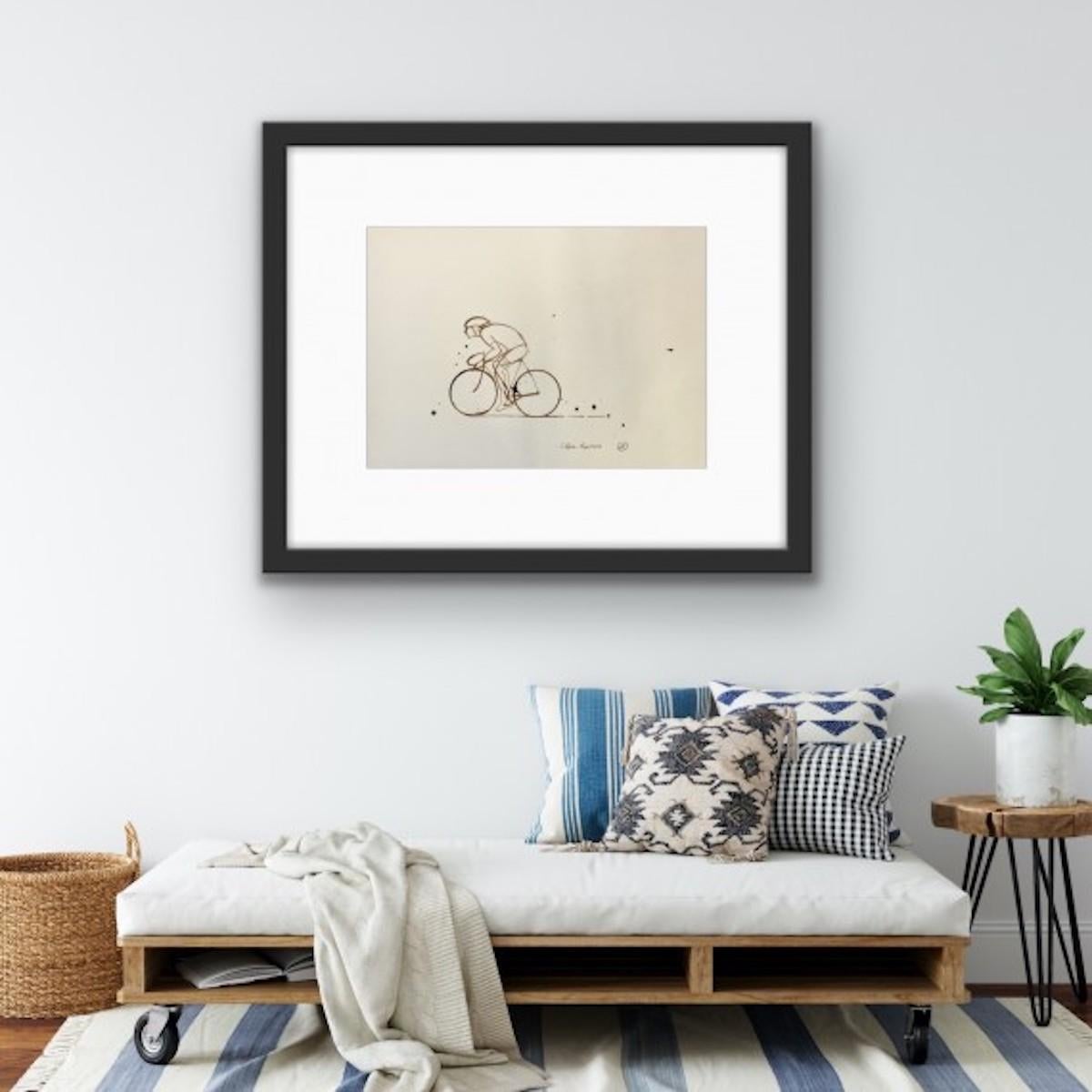 Coffee Espresso #15, Cycling Artwork, Coffee Painting, Original Drawing For Sale 4
