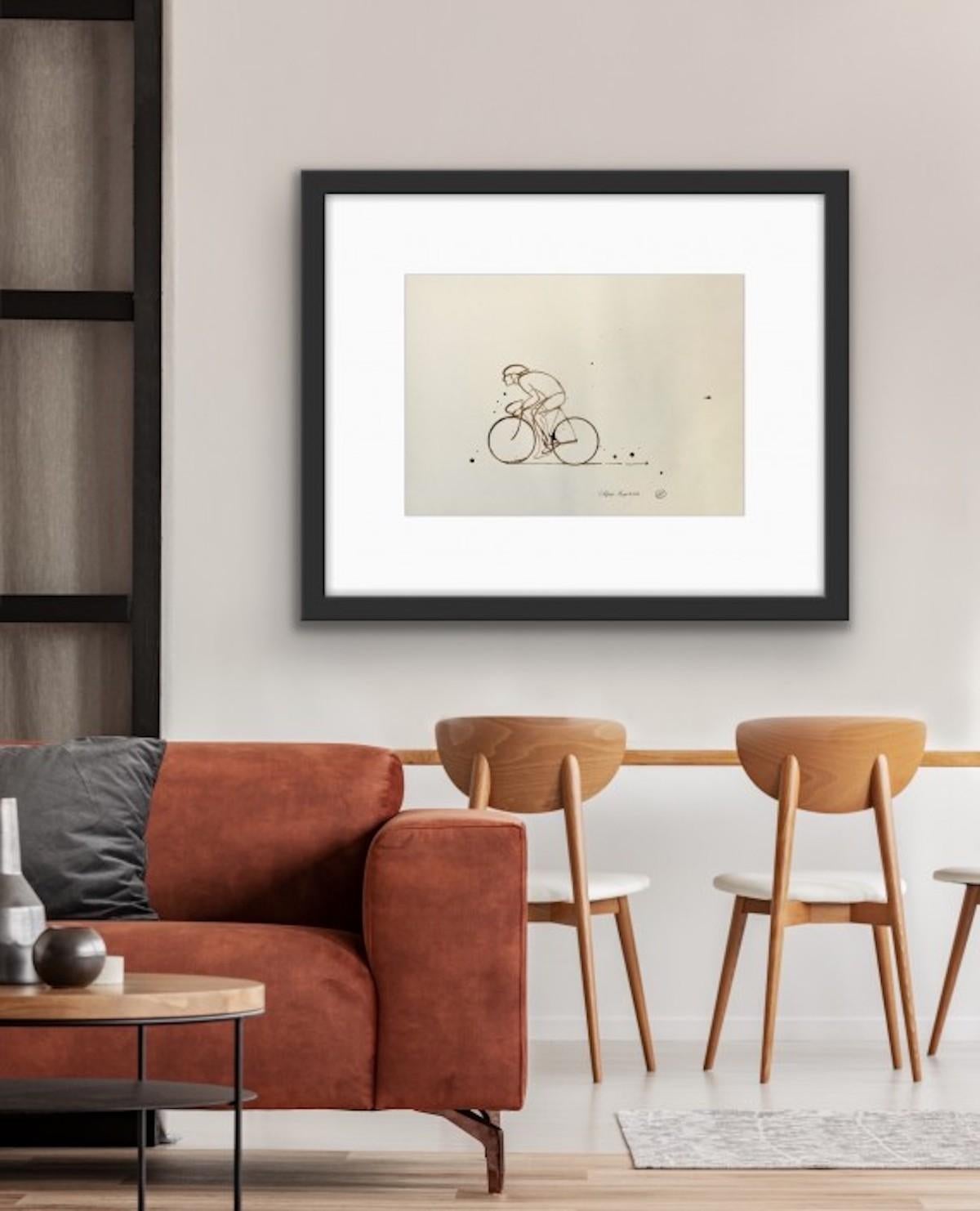Coffee Espresso #15, Cycling Artwork, Coffee Painting, Original Drawing For Sale 3