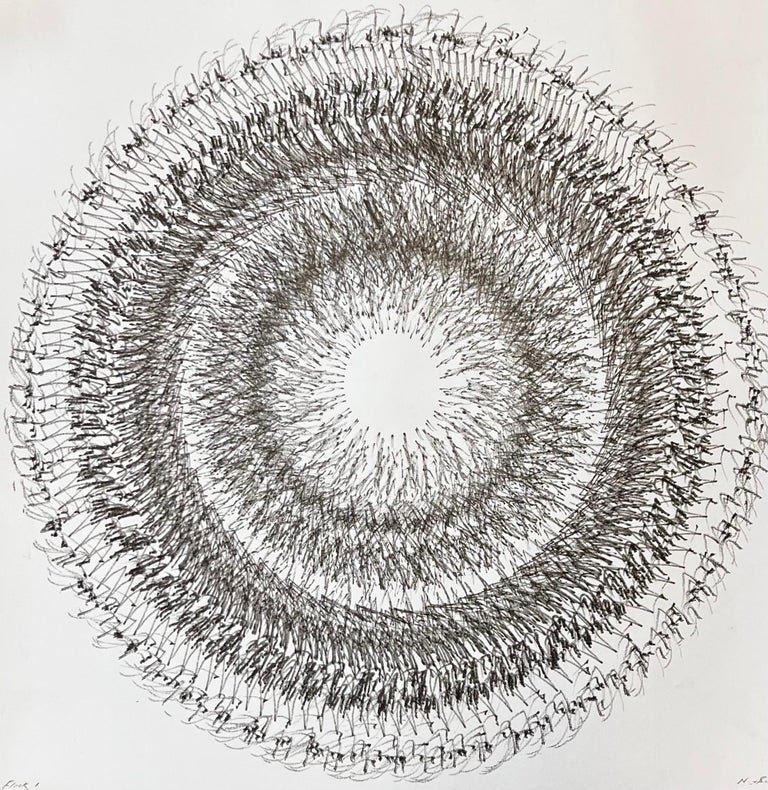 Nigel Bird - Flock 1, Abstract Expressionist Drawing, Contemporary ...