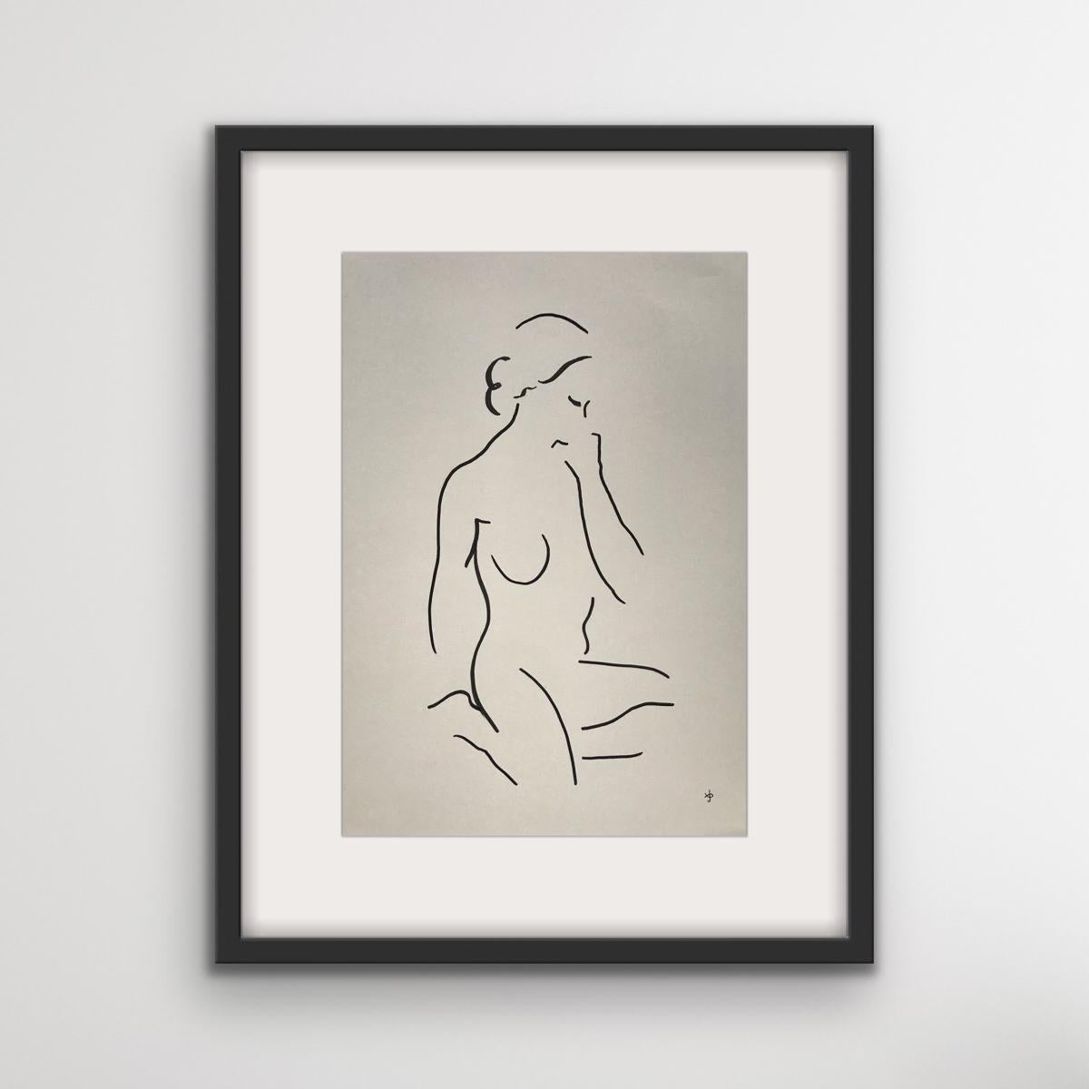 #El nº 2209B es un dibujo original de David Jones. David Jones dibuja con frecuencia la forma humana en un estilo de dibujo meditativo característico que produce líneas mínimas y un interesante acabado contemporáneo. 
David Jones está disponible en