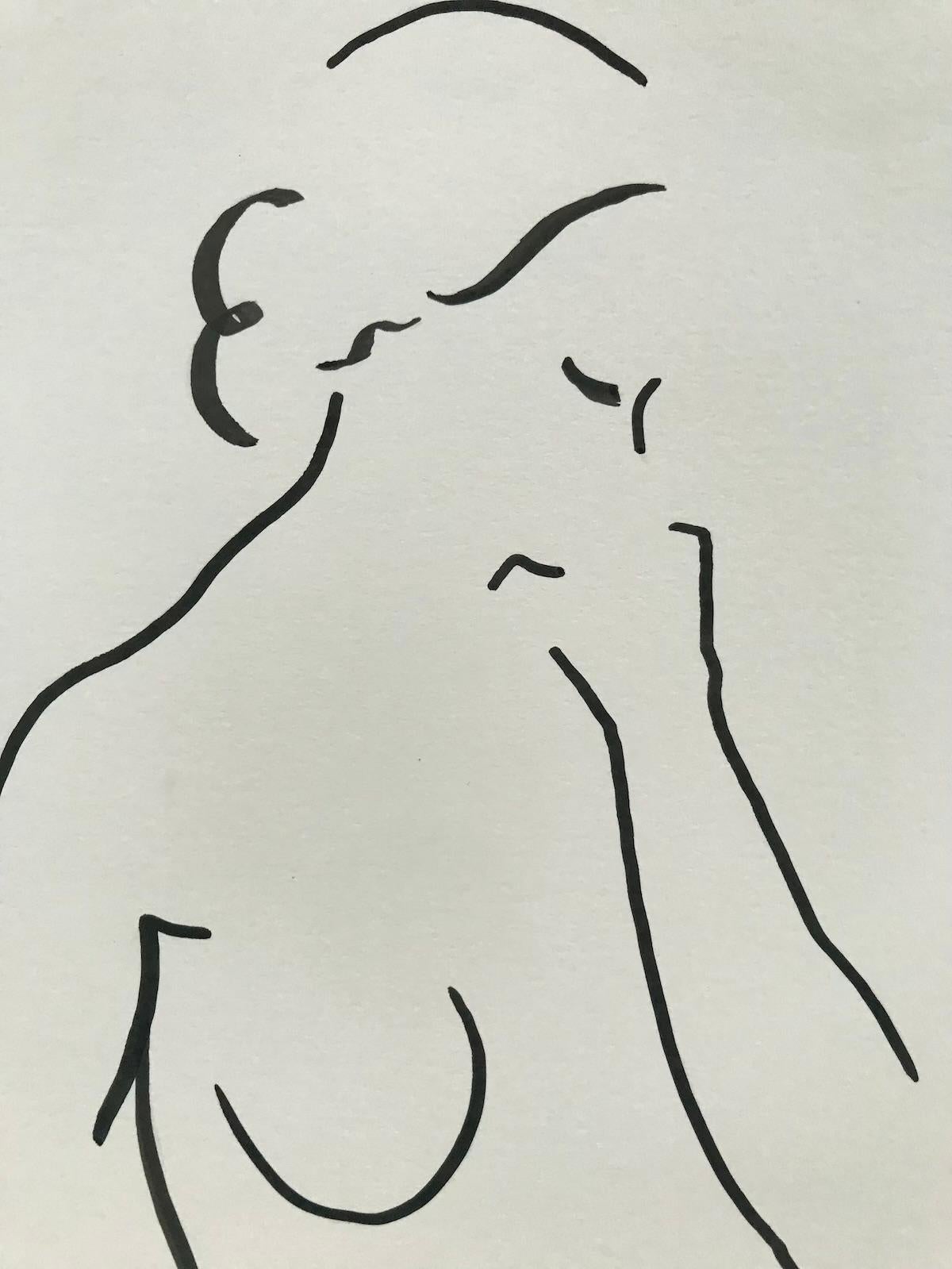 #2209B, Nude Painting, Life Drawing, Figurative Art, Line Drawing Minimalist Art For Sale 5