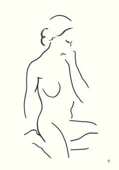 #2209B, Nude Painting, Life Drawing, Figurative Art, Line Drawing Minimalist Art