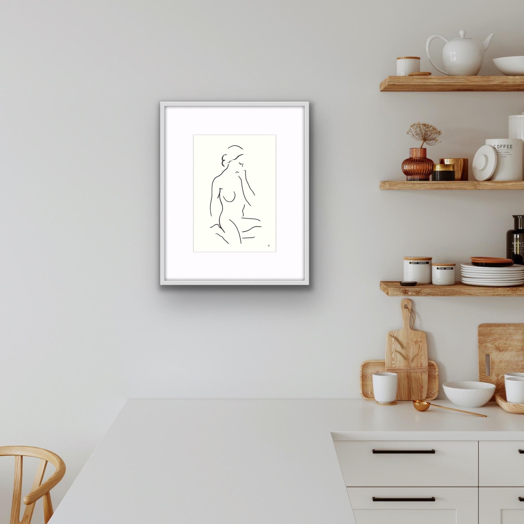#2209B, Nude Painting, Life Drawing, Figurative Art, Line Drawing Minimalist Art For Sale 8