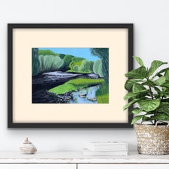Little Island, Landscape Drawing, Nature Artwork, Tree Drawing, Botanical Art