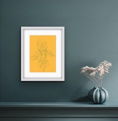 Iris VIII, original work, floral art, contemporary, original drawing, landscape