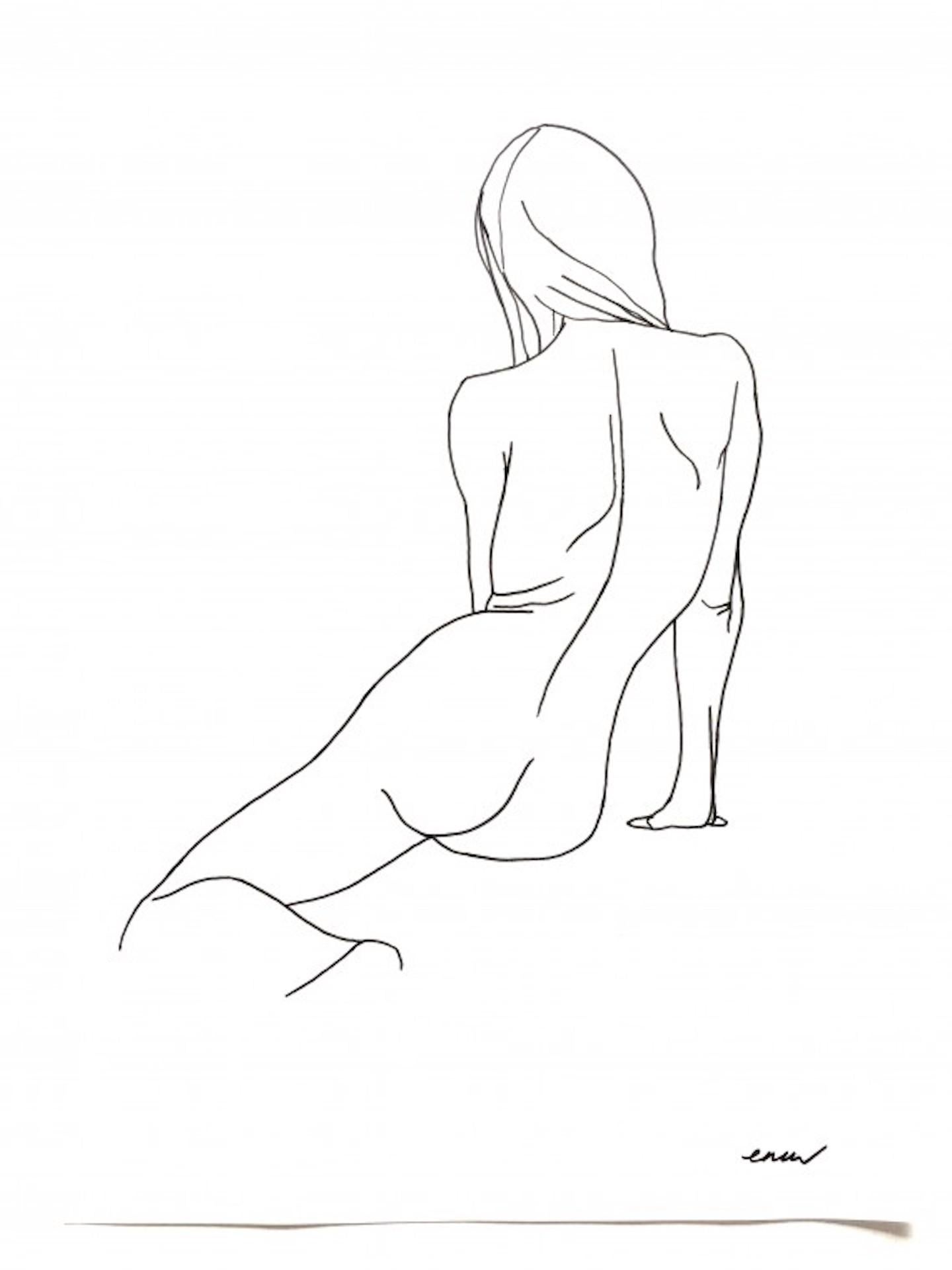 Nude 10, Ellen Williams, dessin de figure originale, portrait d'un nu, abordable
