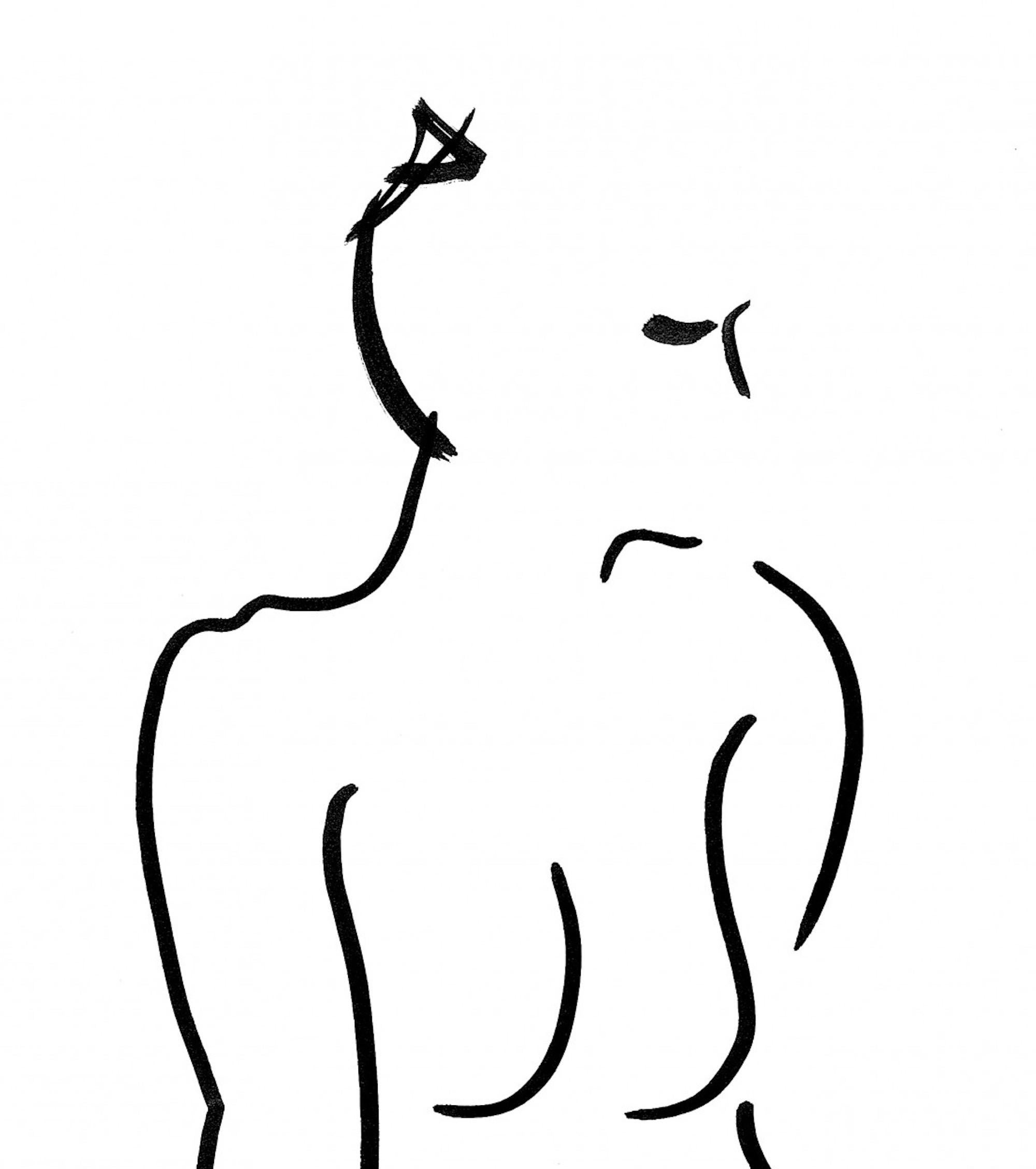 Series 7 No. 17H, nude drawings, Matisse-style art, original art, affordable art For Sale 4