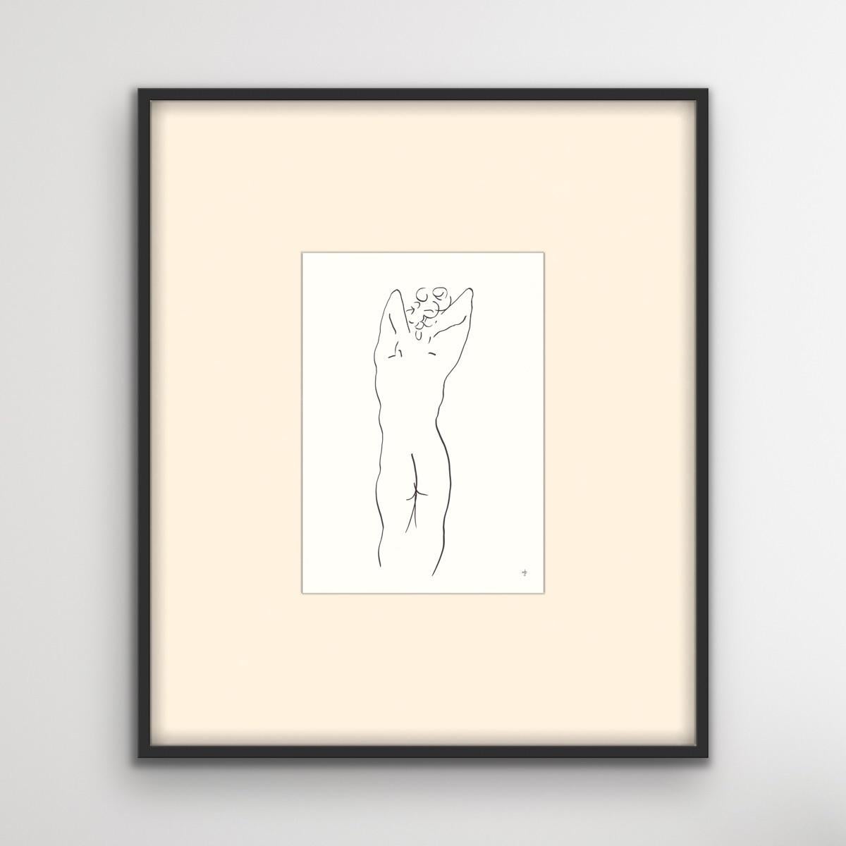 #2209F, David Jones, Contemporary drawing, Minimalist drawing, original art - White Figurative Art by David Jones 