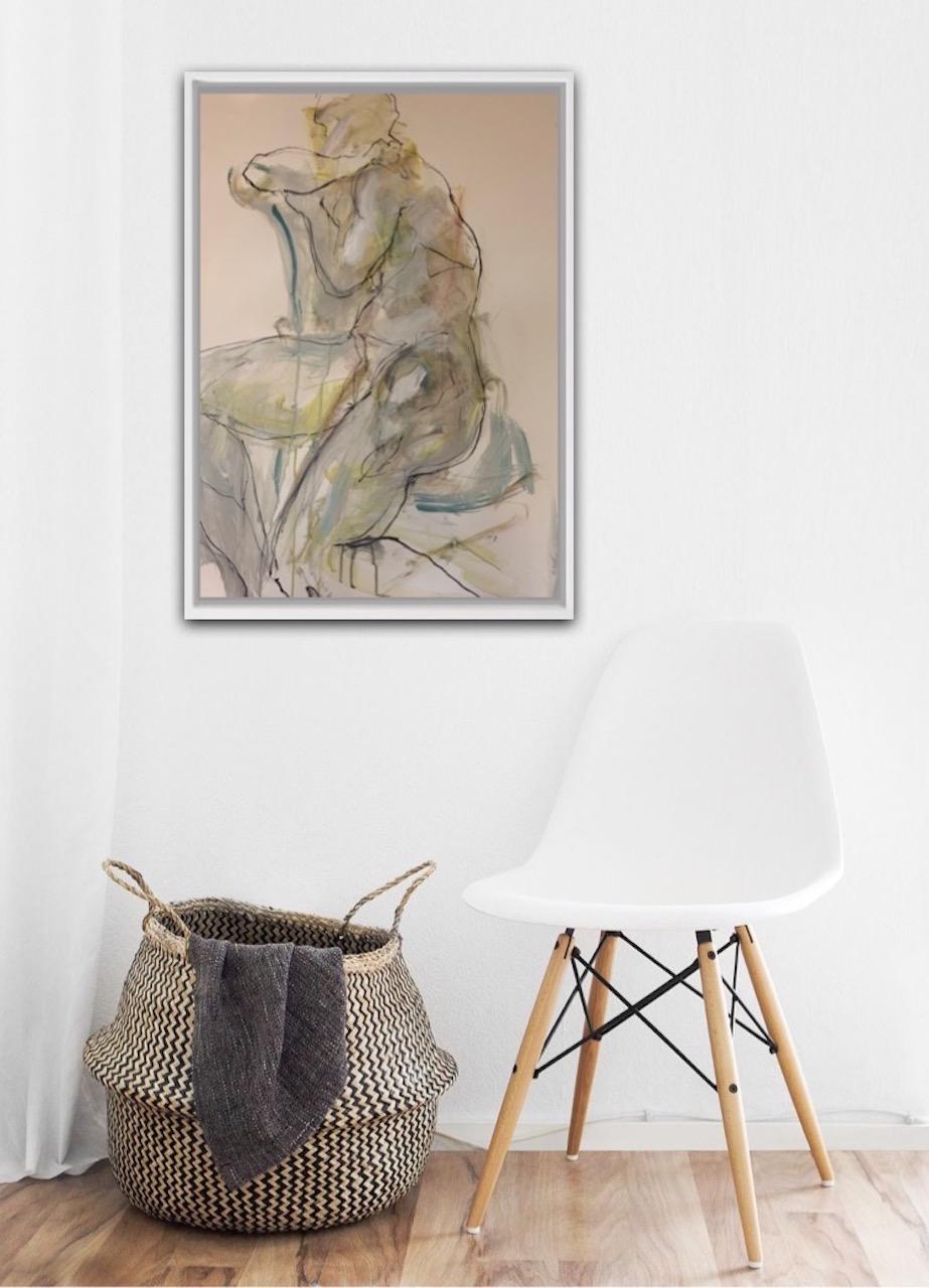 Ricos Sentados 2, Pintura original, Desnudo, Contemporáneo,  Acuarela en venta 2