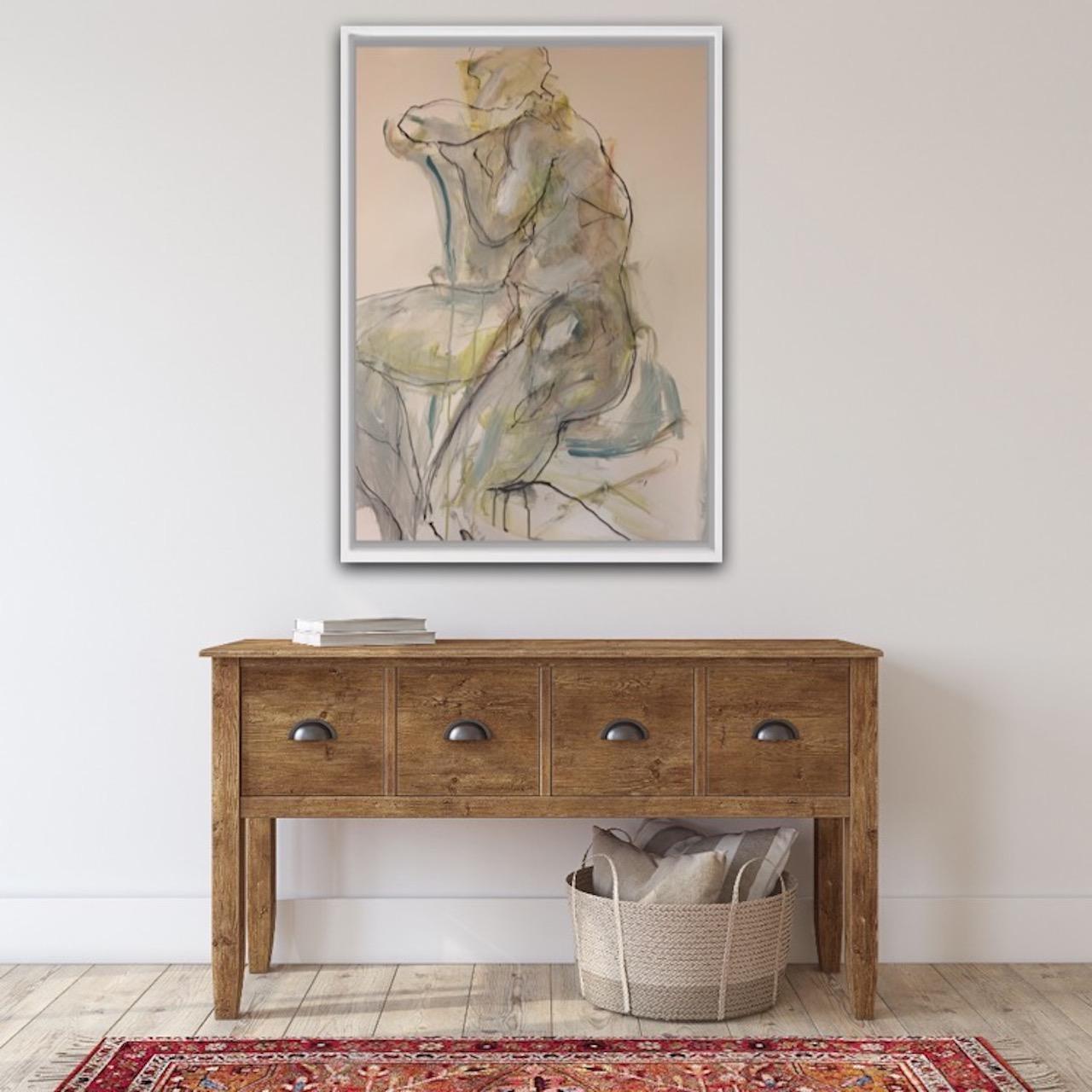 Ricos Sentados 2, Pintura original, Desnudo, Contemporáneo,  Acuarela en venta 1