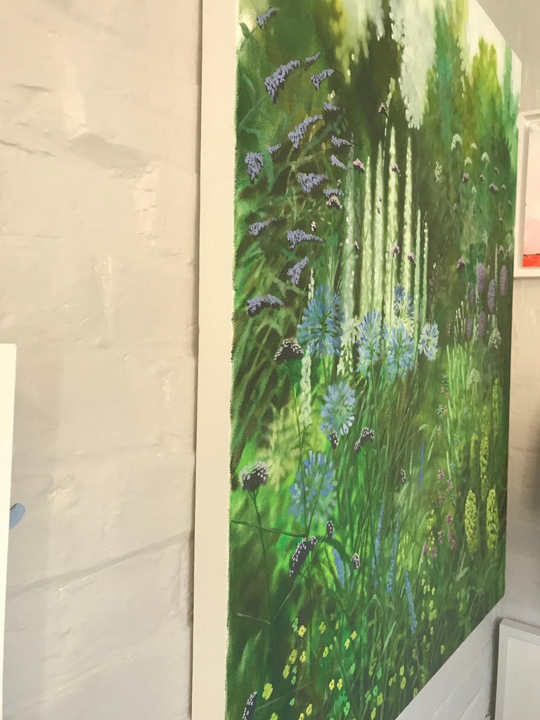 Dylan Lloyd Dorset Garden X, flowers, realist painting for sale, oil on canvas For Sale at 1stDibs