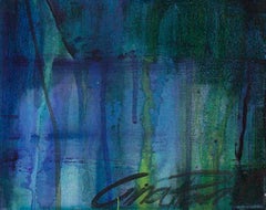 Ebb and Flow, Abstract , yellow and blue original painting