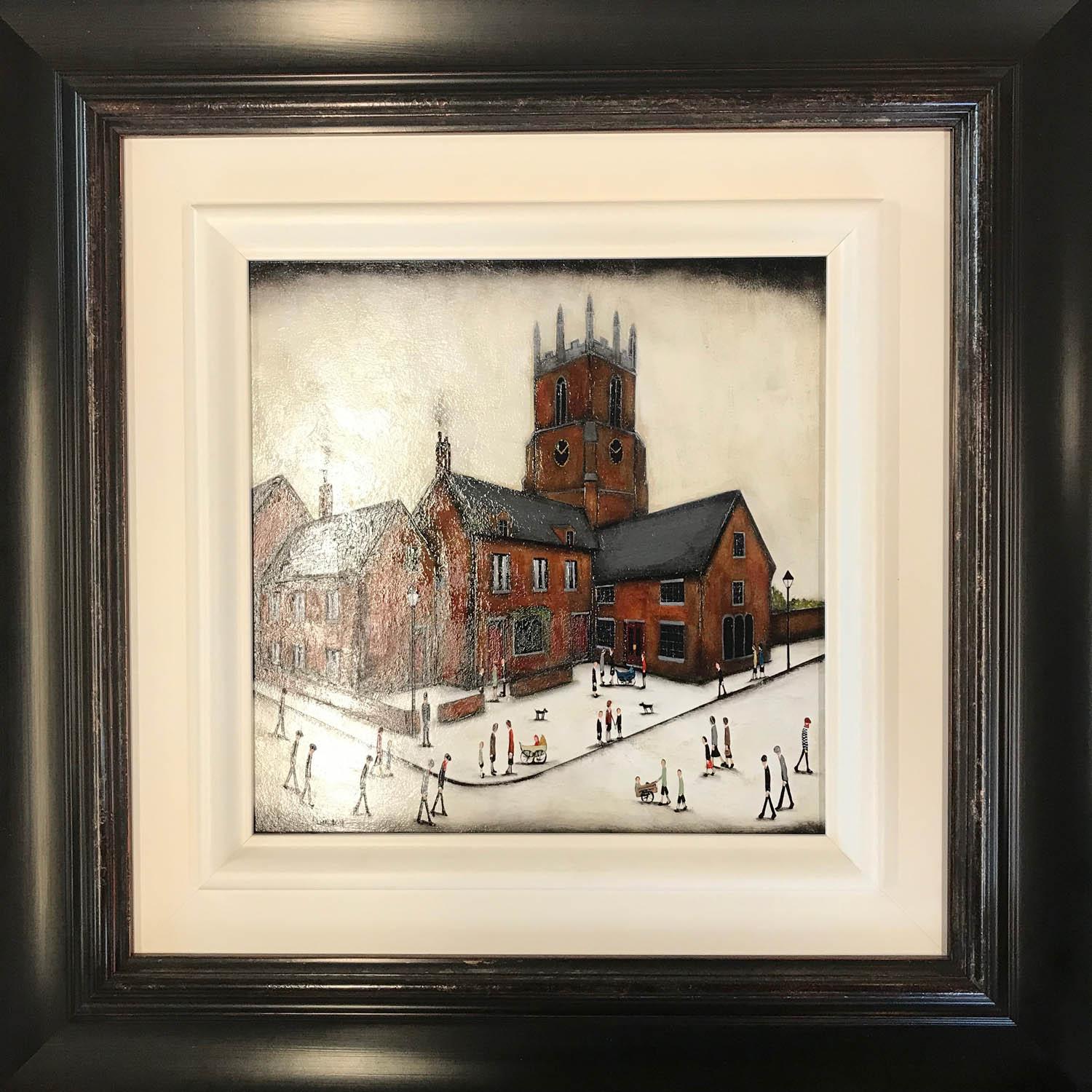 In the Market Place, Sean Durkin, Deddington, Architectural art, Lowry style art 3