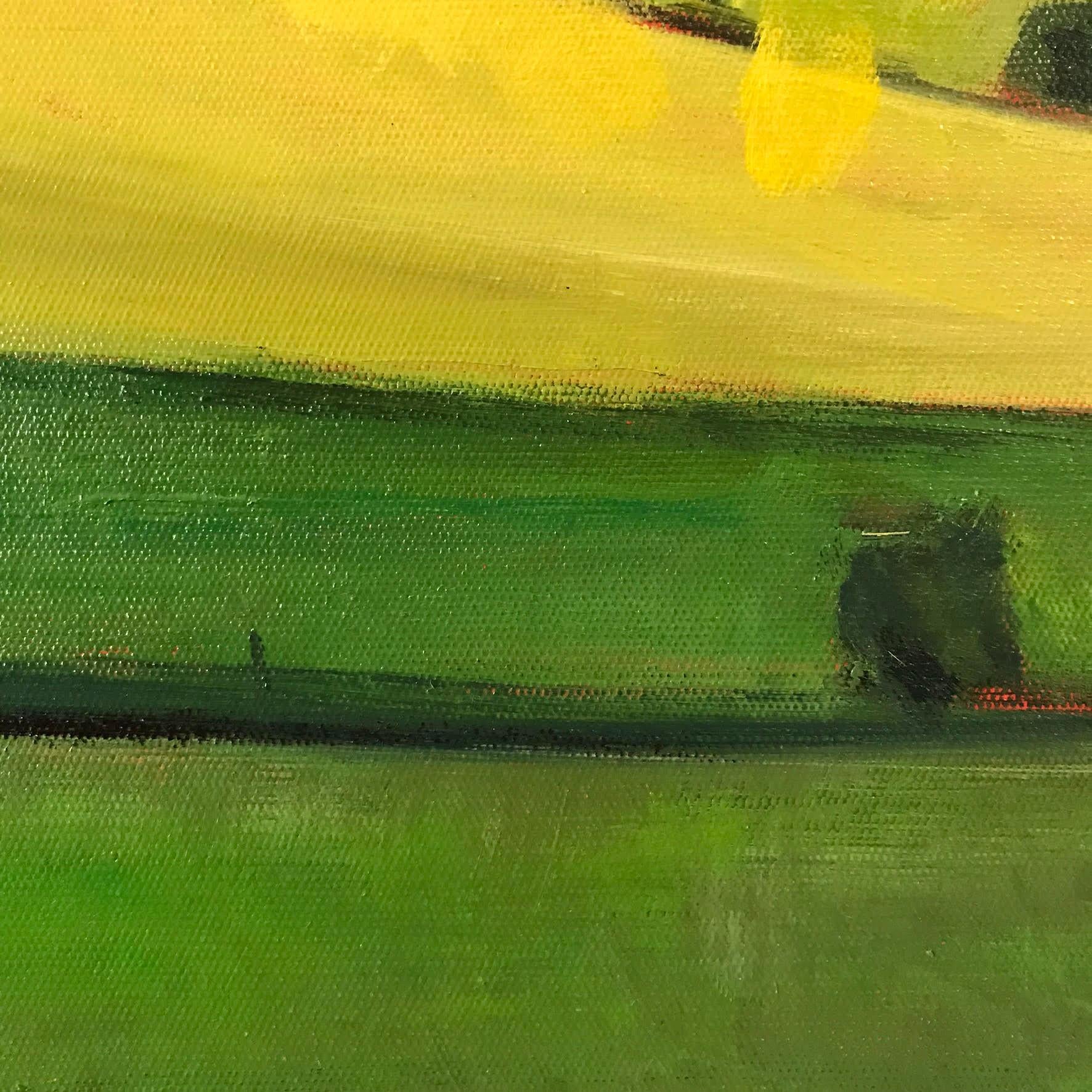 Black Yellow Green, Landscape Painting, Elaine Kazimierczuk, Colourful Landscape 1