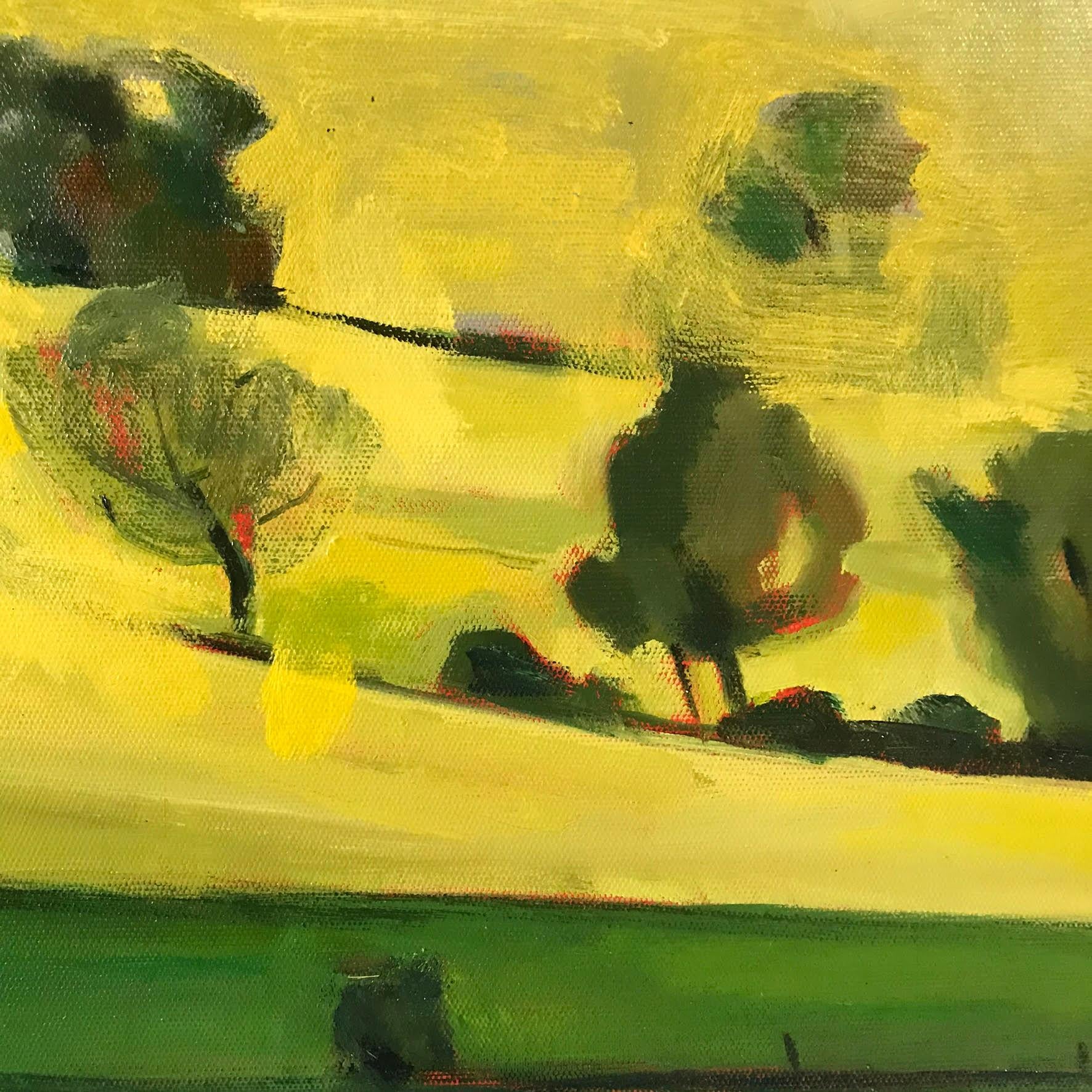 Black Yellow Green, Landscape Painting, Elaine Kazimierczuk, Colourful Landscape 2
