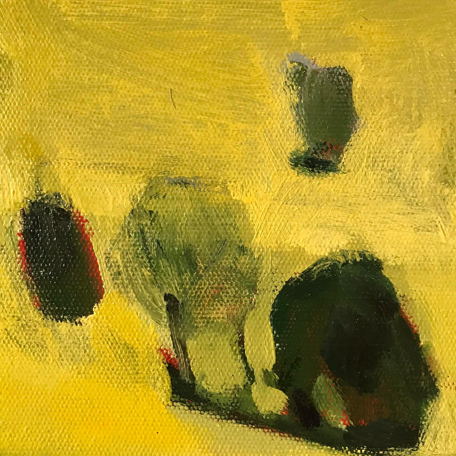 Black Yellow Green, Landscape Painting, Elaine Kazimierczuk, Colourful Landscape 3