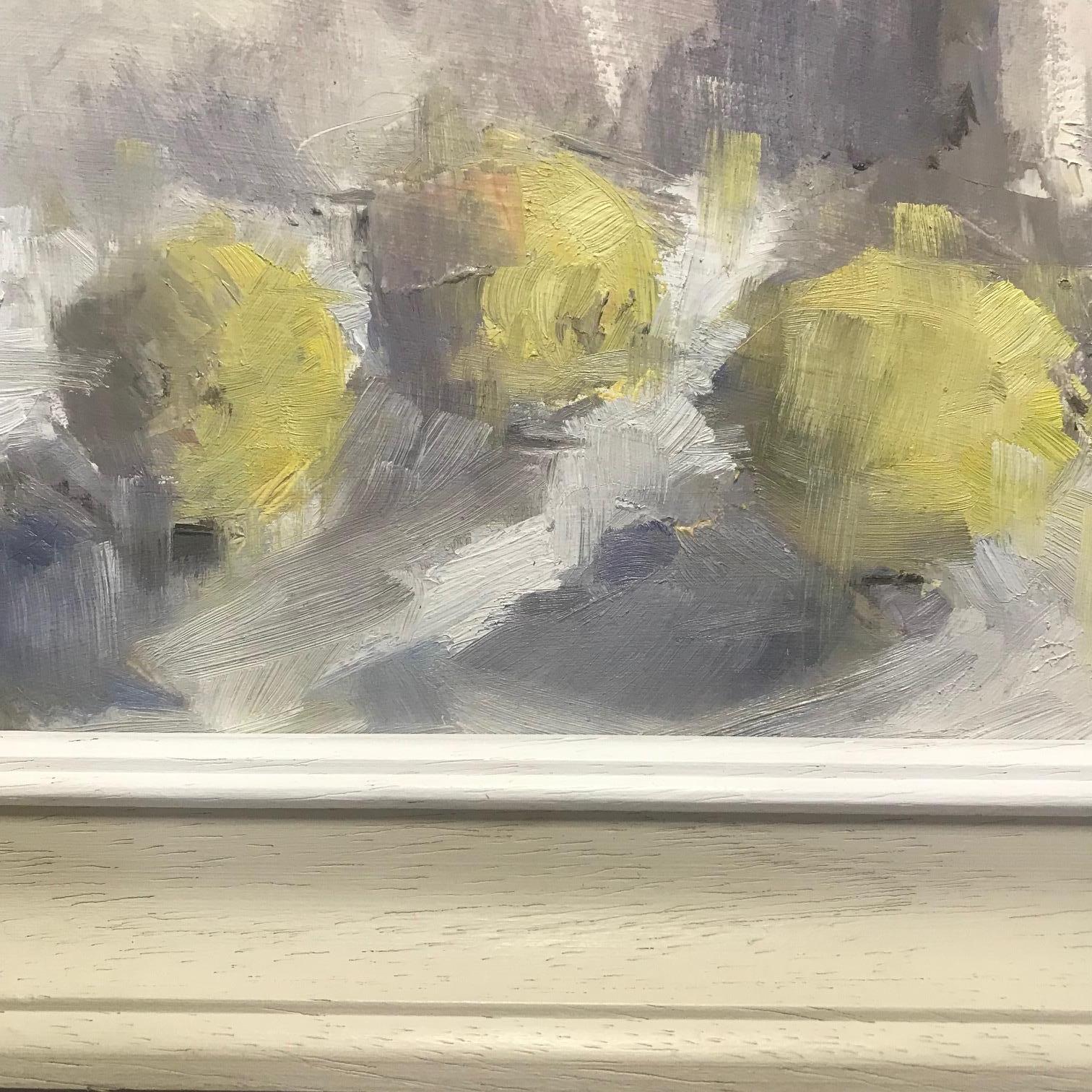 Three Lemons I, Original Oil Painting by Jemma Powell, contemporary art for sale 1