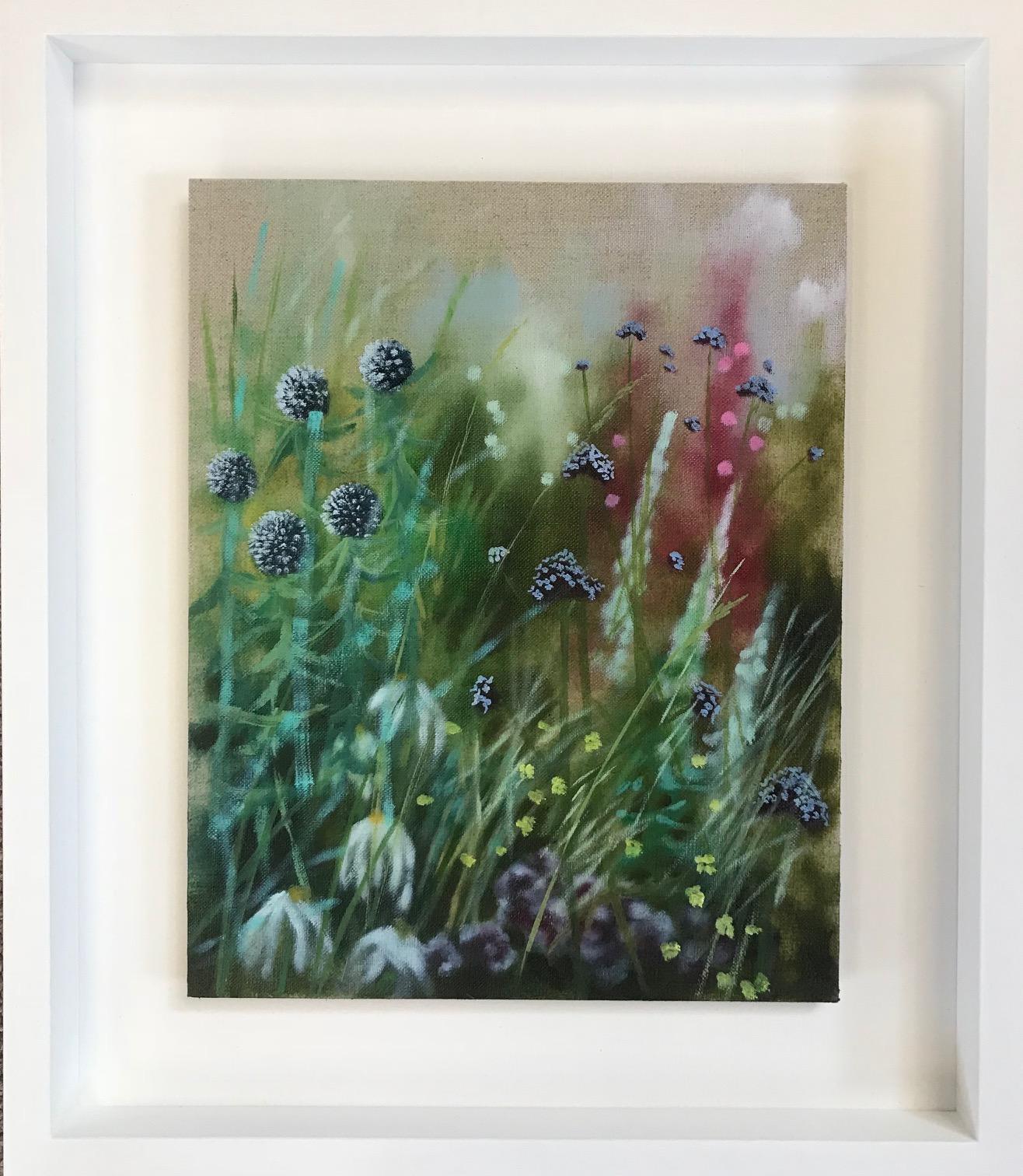 Island Garden Border I, Flower Painting on Board by Dylan Lloyd for Sale For Sale 4