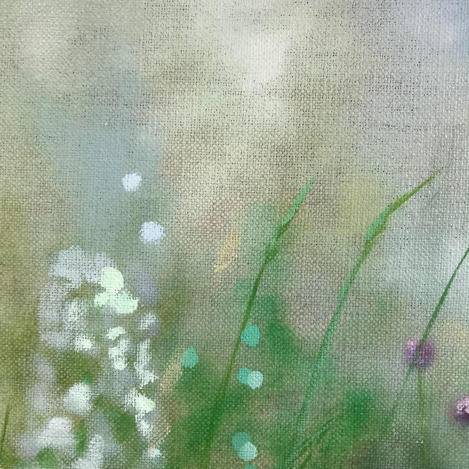 Borde de jardín isleño II, Pintura floral sobre tabla de Dylan Lloyd en venta en venta 3