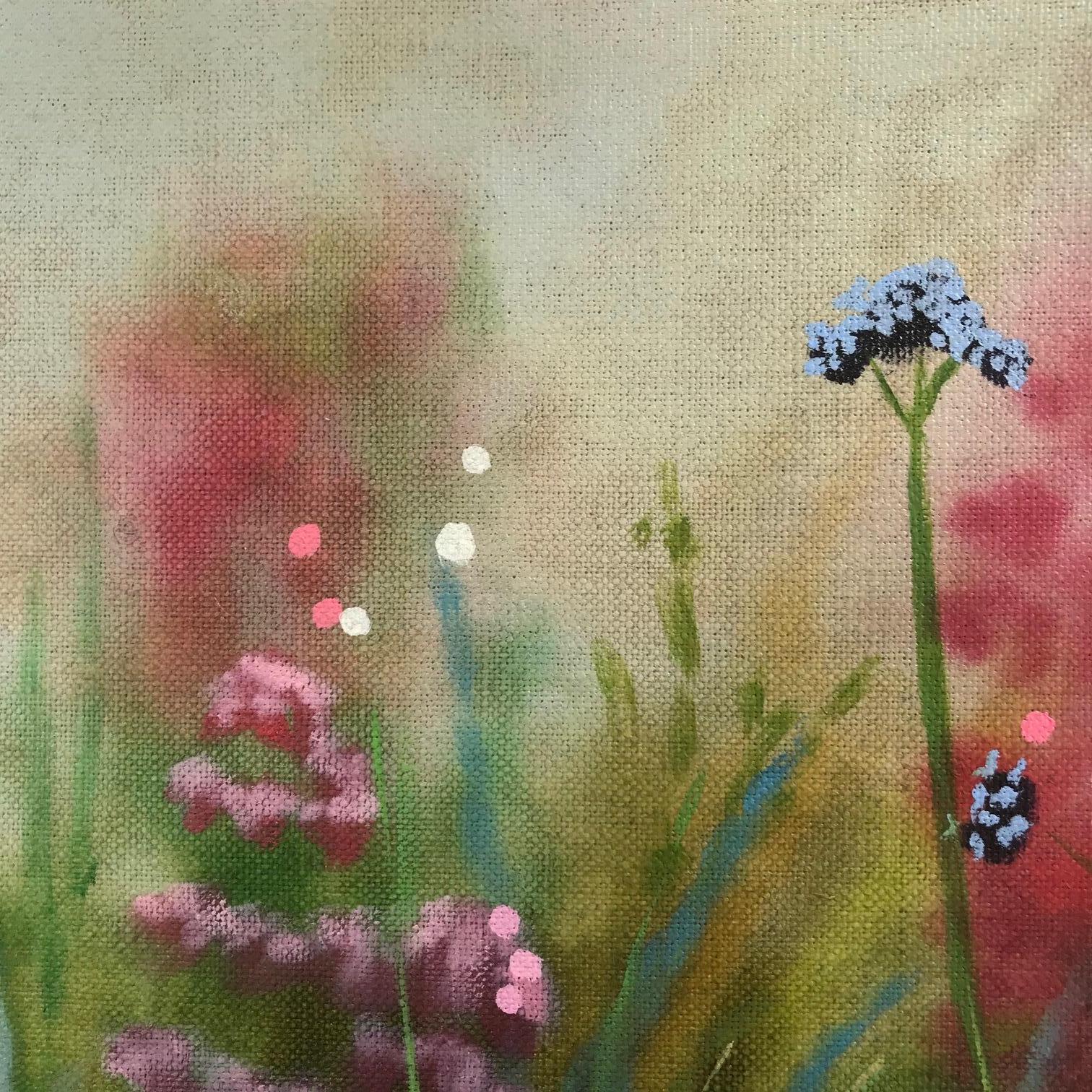 Borde de jardín isleño III, Pintura floral sobre tabla de Dylan Lloyd en venta en venta 5