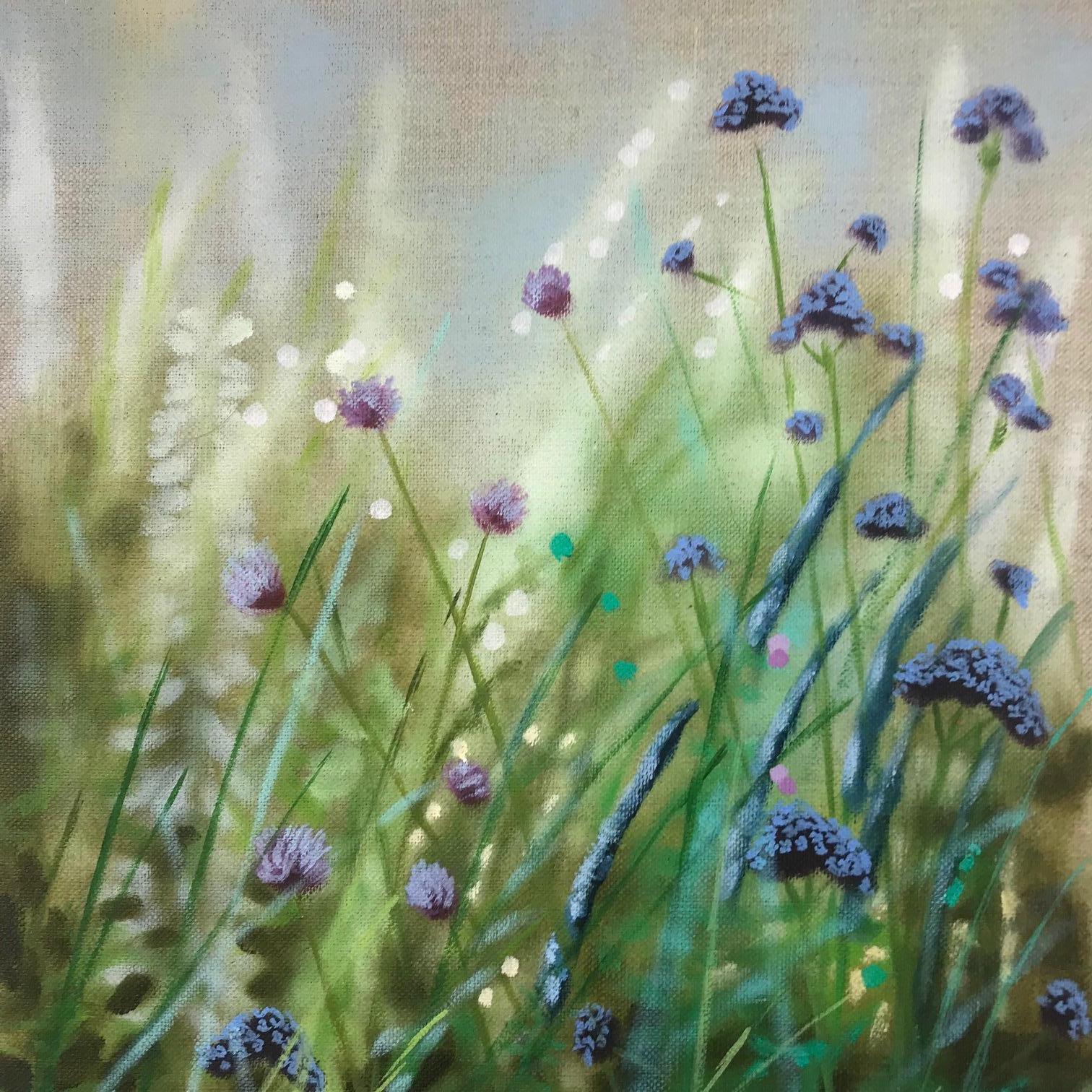 Island Garden Border IV arte abstracto contemporáneo en venta pintura de flores en venta 3