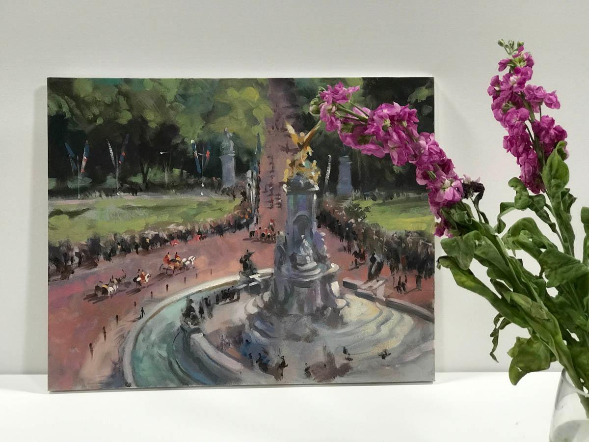 Vista da Buckingham's Palace, Pall The Mall Londra, Trevor Waugh, impressionista in vendita 4