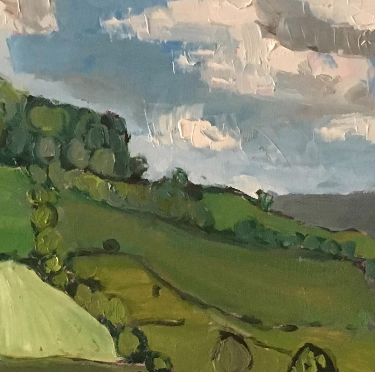 Stroud valley is an original painting by Eleanor Woolley.

Painted Al fresco the scene shows the river Severn disappearing in the distance, and the grassy green fields on a sunny summers morning.

Oil painting on gesso board.

Board size 40cm by