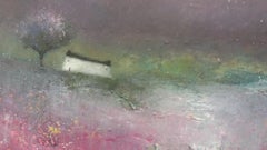 Campi di cremisi, rosa e viola, arte astratta, pittura di paesaggio, Lisa House