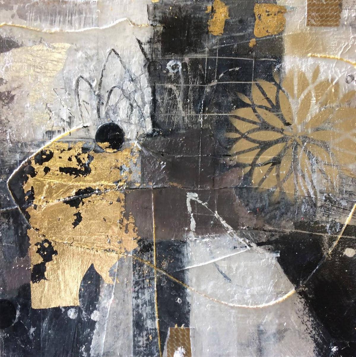 Jessica Brown Abstract Painting - Golden Thread 3 BY JESSICA BROWN, Original Contemporary Painting for Sale Online