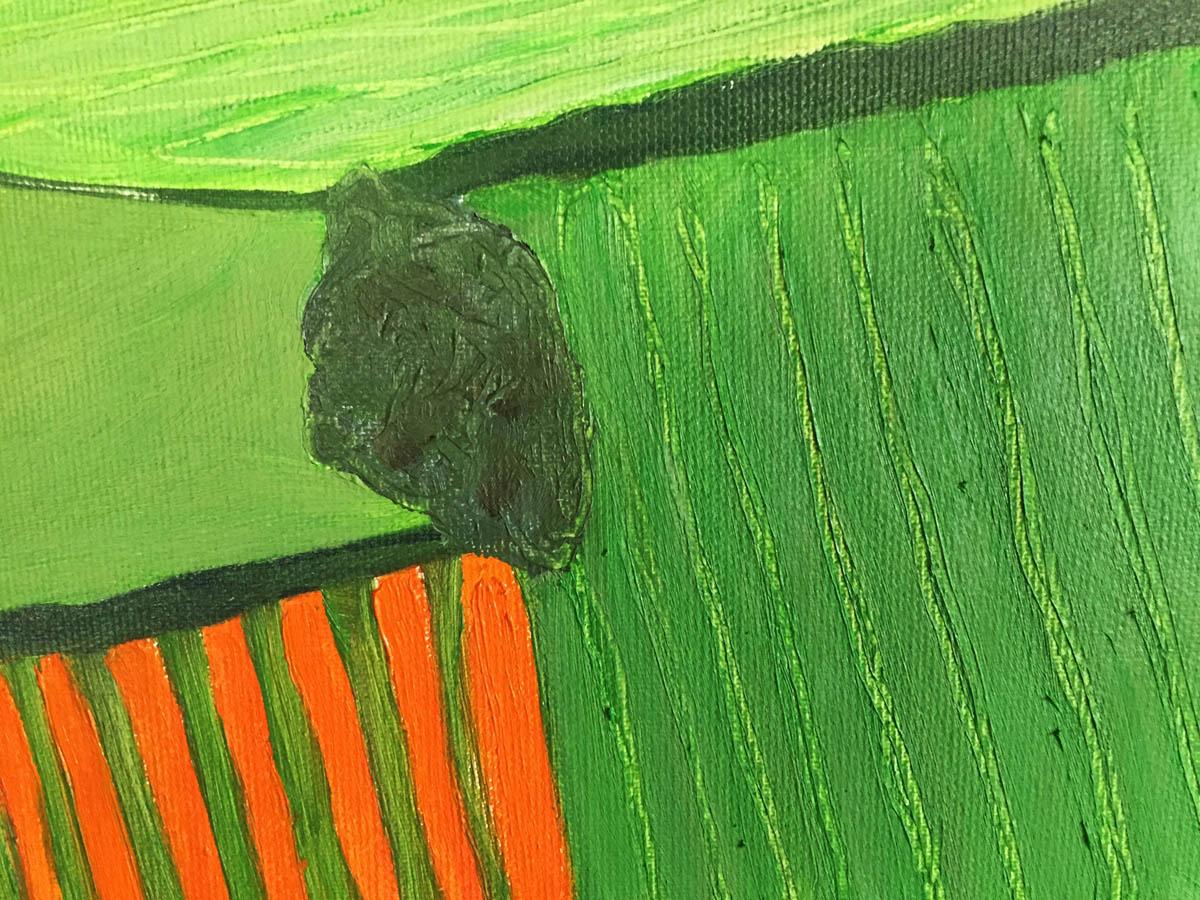 Huerta Asturias POR CHRISTO SHARPE, Pintura Original Paisaje, Arte Naif en venta 2