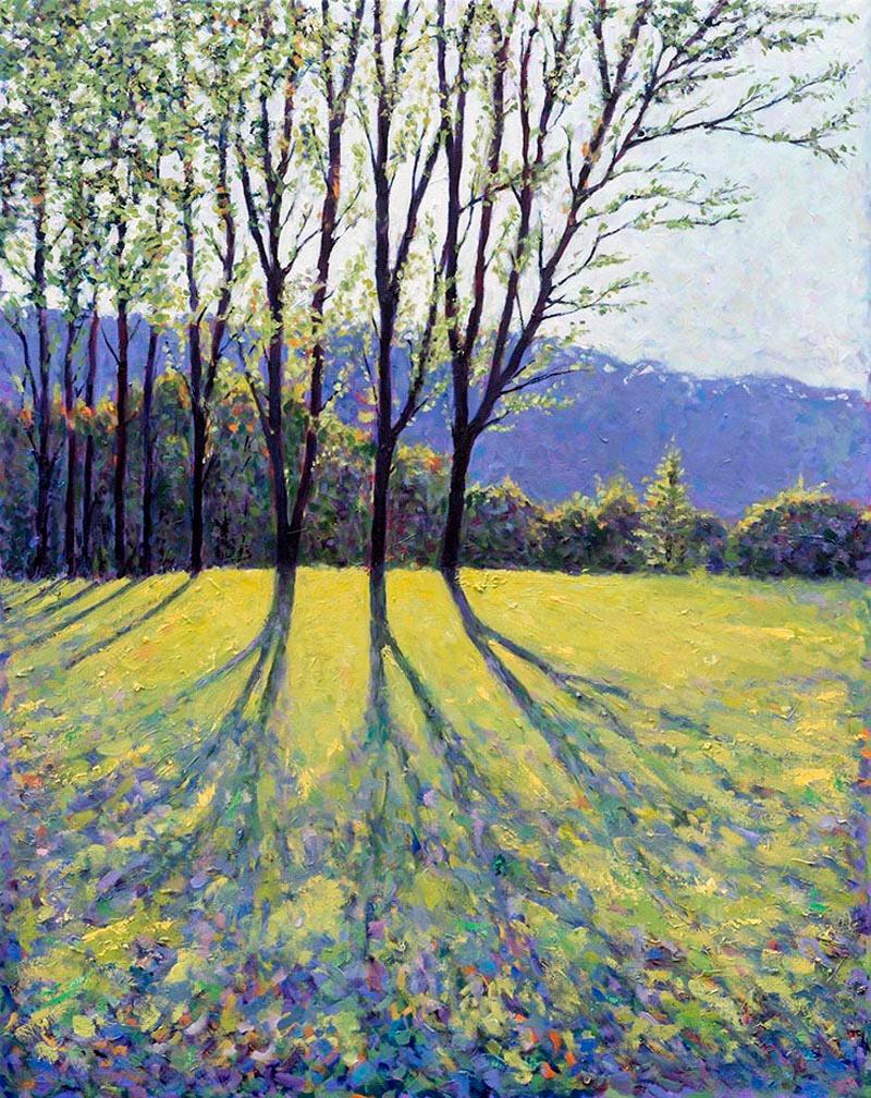 Lee Tiller Landscape Painting - The First Cuckoo of Spring, contemporary landscape painting, Impressionist Style