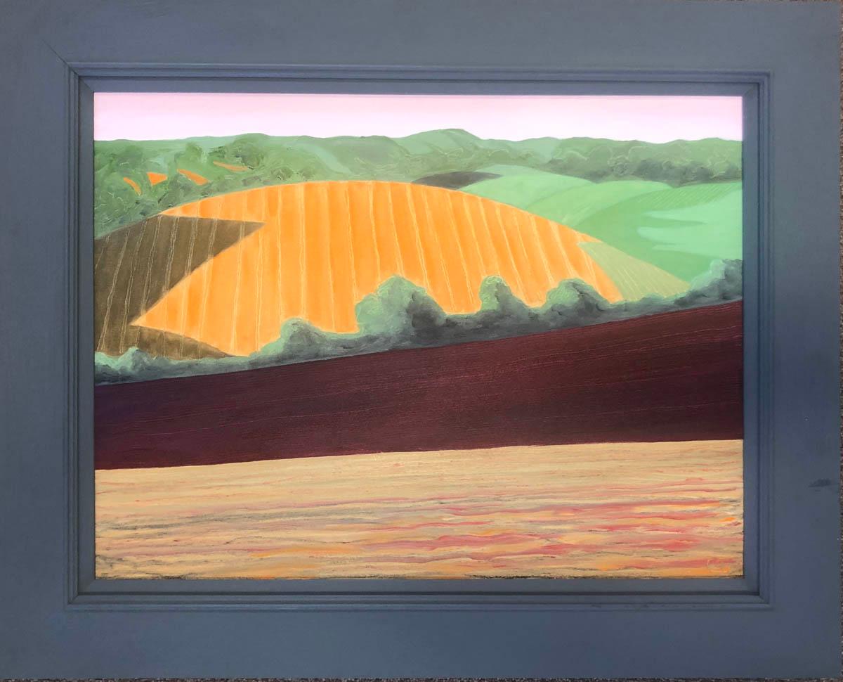 Early morning over Weald of Kent BY CHRISTO SHARPE, Original Contemporary Art - Painting by Christo Sharpe