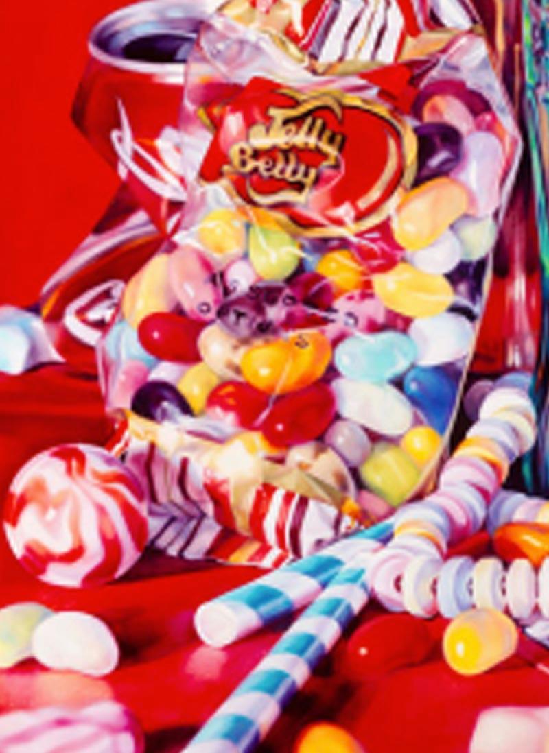 Coca, Jelly Beans et Lifesavers, nature morte, sérigraphie pop art - Contemporain Print par Kate Brinkworth