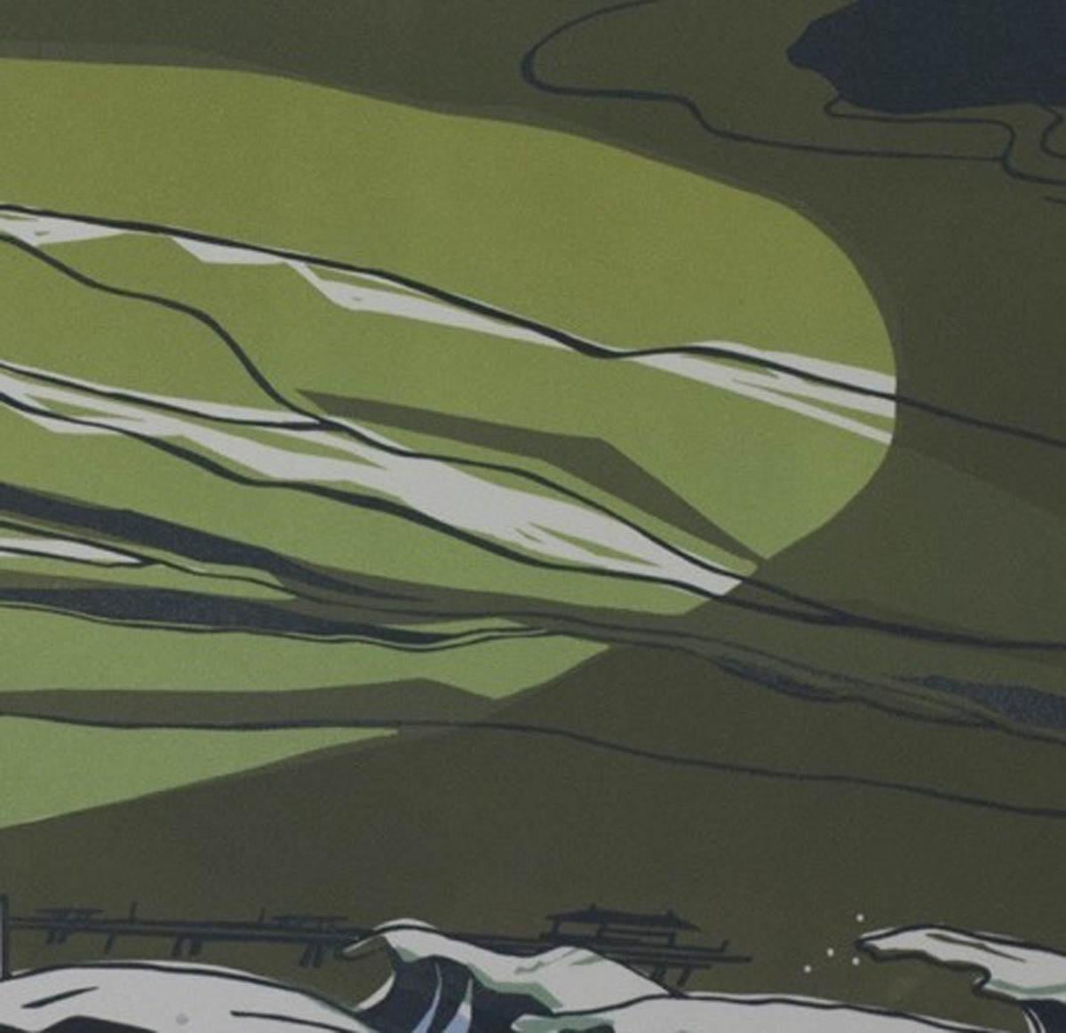 Impression à tirage limité, gravure à la linogravure, impression de paysage, Colin Moore en vente 6